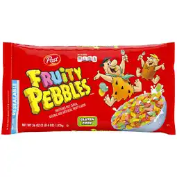 Walmart Post Fruity PEBBLES Cereal, Fruity Kids Cereal, Gluten Free, 36 oz Cereal Bag offer
