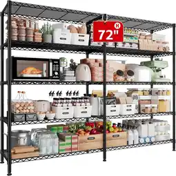 Walmart Legooin 72H Extra-Wide Metal Storage Rack 1500lbs Shelving Unit 60W, Black offer