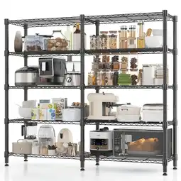 Walmart Legooin 72H Extra-Wide Metal Storage Rack 1500lbs Shelving Unit 60W, Black offer