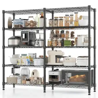Walmart Legooin 72H Extra-Wide Metal Storage Rack 1500lbs Shelving Unit 60W, Black offer