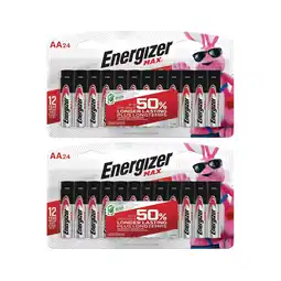 Walmart (2 pack) Energizer MAX AA Batteries (24 Pack), Double A Alkaline Batteries offer