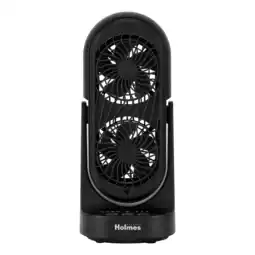 Walmart Holmes 13 DuoBreeze Desk Fan, Dual Blade, 3-Speed, Timer, Tilt, CleanBreeze, Black offer