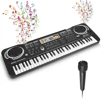 Walmart Anself 61 Key Keyboard Piano, Electronic Keyboard Piano with Microphone for Kids Gift, Black offer