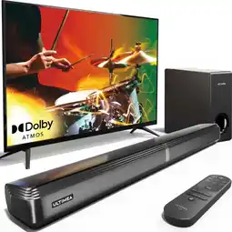 Walmart ULTIMEA Bluetooth 4.1 Channel Dolby Atmos 13.46 Sound Bar with Subwoofer & Remote Control, Black offer