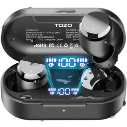 Walmart TOZO T12 True Wireless Earbuds Bluetooth 5.3 In-Ear Headphones,55H Play IPX8 ENC Mic App 32EQ Black offer