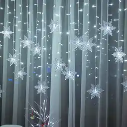 Walmart Ycandiee 4 M 96 LED Snowflake Light String Party Wedding Holiday Decoration Light offer