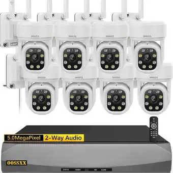 Walmart OOSSXX 5MP Outdoor Wireless PTZ Security Camera System with 80ft Night Vision, 10-Channel NVR offer