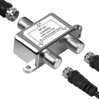 Walmart Coaxial Cable Splitter 5-2400MHz, Work with Satellite TV, CATV, Antenna System offer