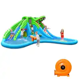 Walmart Inflatable Crocodile Style Water Slide Upgraded Kids Bounce Castle with 780W Blower offer