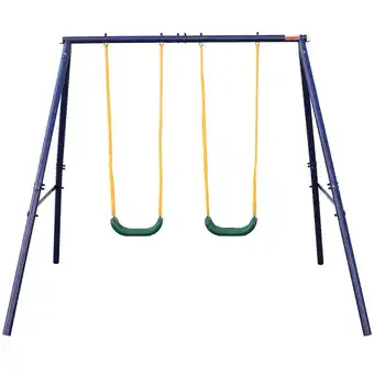 Walmart KL KLB Sport Metal Swing Set Play Outside for Kids，Age 3-8 offer