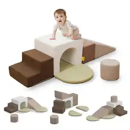 Walmart 7-Piece Soft Foam Climbing Blocks Set for Toddlers & Babies offer