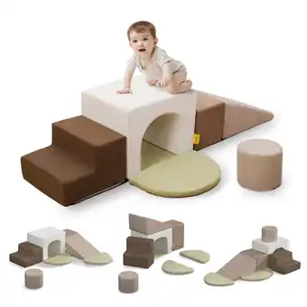Walmart 7-Piece Soft Foam Climbing Blocks Set for Toddlers & Babies offer