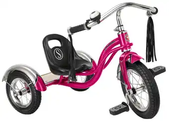 Walmart Schwinn Roadster Retro-Style Tricycle, 12-inch front wheel, ages 2 - 4, hot pink offer