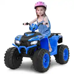 Walmart Costway 24 V Powered Ride-On Toy ATV 4-Wheeler Quad Car with Wireless Connection and LED Lights offer