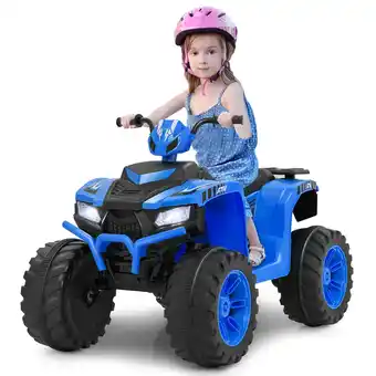 Walmart Costway 24 V Powered Ride-On Toy ATV 4-Wheeler Quad Car with Wireless Connection and LED Lights offer