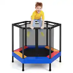 Walmart Gymax 48'' Hexagonal Kids Trampoline Recreational Bounce Jumper W/Foam Padded Handrails offer