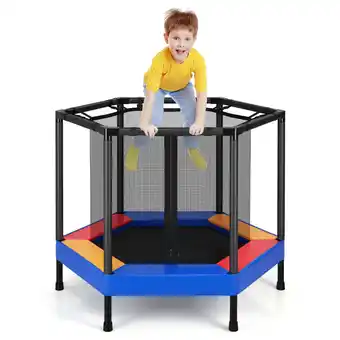 Walmart Gymax 48'' Hexagonal Kids Trampoline Recreational Bounce Jumper W/Foam Padded Handrails offer