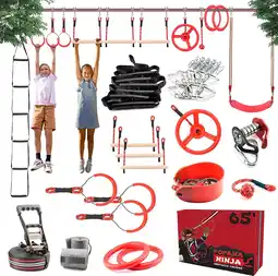 Walmart Fofana 65FT Ninja Warrior Obstacle Course Outdoor Playset, 45 Pieces offer
