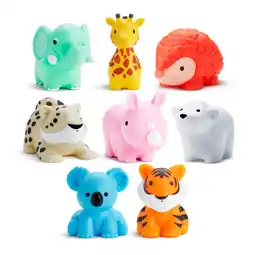 Walmart Munchkin Wild Animal Baby and Toddler Bath Toy Squirts, 8 Pack, Unisex offer