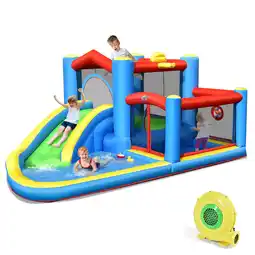 Walmart Costway Inflatable Kids Water Slide Outdoor Indoor Slide Splash Pool with 480W Blower offer