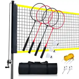 Walmart Badminton Net Set Outdoor Portable Badminton Net with Rackets Shuttlecocks offer