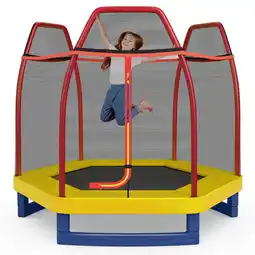 Walmart Yardi Yarda 7 Ft Kids Recreational Bounce Jumper Trampoline-Red, Bounce Trampoline for Garden, Park offer