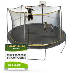 Walmart Jumpking 14' Round Combo Trampoline with Powder Coated Legs and Mesh Hoop offer