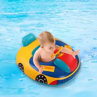 Walmart Blusea Baby Swimming Pool with Handles Safety Seat Inflatable Child Swimming Float Seat Car, Blue offer