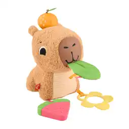 Walmart Fisher-Price Snuggly Snacky Capybara Plush Baby Sensory Toy with Teether & Rattle for Newborns offer