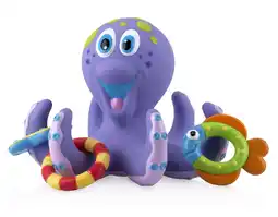 Walmart Nuby Purple Octopus Hoopla Bath Toy with 3 Tossing Rings for Baby offer