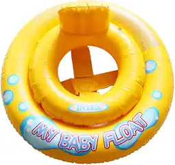 Walmart Intex 26.5 My Baby Pool Float 2 Air Chambers, Back Rest, Yellow, Limit 33 lb Ages 1-2 offer