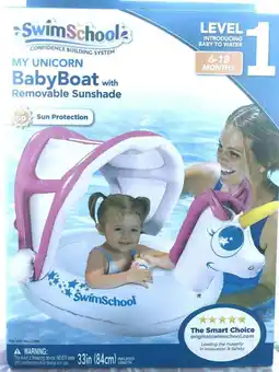 Walmart Swimschool Level 1 My Unicorn Baby Boat with Removable Sunshade, For 6-18 Months offer