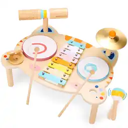 Walmart OATHX Kids Drum Set Musical Toy Wooden Instruments Baby Learn Toy Toddler Music Set for 3+ Year Old offer