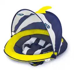 Walmart SwimSchool Perfect Fit BabyBoat w/ Sunshade Level 1 Fish Pool Float, Navy/White offer