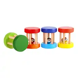 Walmart 4pcs Wooden Rattles Parent-child Rattles Educational Playthings (Mixed Color) offer