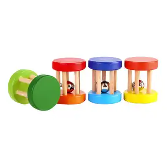Walmart 4pcs Wooden Rattles Parent-child Rattles Educational Playthings (Mixed Color) offer