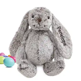Walmart 18 Personalized Gray Floppy Ear Embroidered Kids Plush Bunny offer