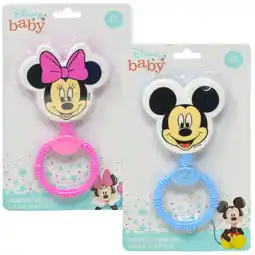 Walmart Mickey & Minnie Head Shaped Rattle on Card 2 Asstd offer