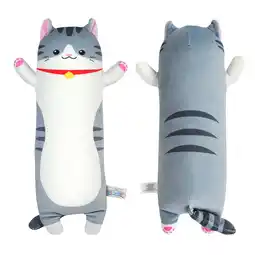 Walmart BenBen Long Cat Plush Pillow, Cat Stuffed Animal Body Pillow for Kids, 20 in, Grey offer