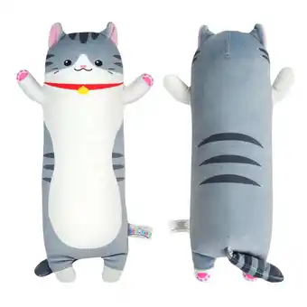 Walmart BenBen Long Cat Plush Pillow, Cat Stuffed Animal Body Pillow for Kids, 20 in, Grey offer