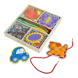 Walmart Melissa & Doug Alphabet Wooden Lacing Cards With Double-Sided Panels and Matching Laces offer