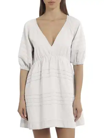Walmart Avec Les Filles Women's Juniors Cotton-Lyocell Babydoll Puff Sleeve Dress offer