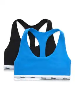 Walmart Hanes Originals Women's Racerback Bralette, Breathable Stretch Cotton, 2-Pack, Style MHO101 offer
