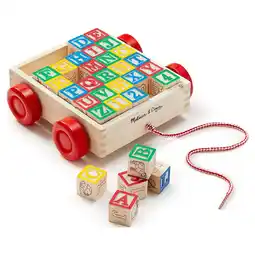 Walmart Melissa & Doug Classic ABC Wooden Block Cart Educational Toy With 30 1-Inch Solid Wood Blocks offer