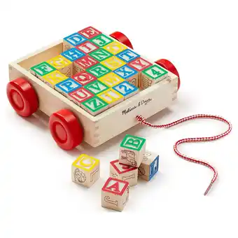 Walmart Melissa & Doug Classic ABC Wooden Block Cart Educational Toy With 30 1-Inch Solid Wood Blocks offer