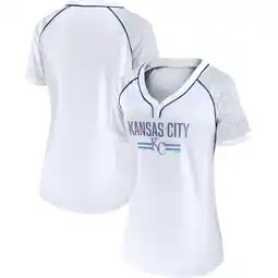 Walmart Women's Fanatics White Kansas City Royals Play Calling Raglan V-Neck T-Shirt offer