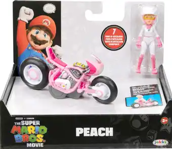 Walmart Super Mario Bros Movie 2.5 inch Princess Peach Action Figure with Pull Back Racer offer
