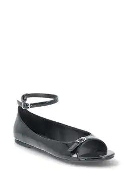 Walmart Scoop Women's Open Toed Flats with Adjustable Ankle Strap offer