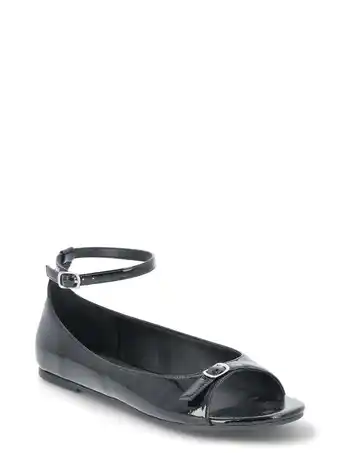 Walmart Scoop Women's Open Toed Flats with Adjustable Ankle Strap offer