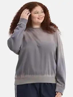 Walmart No Boundaries Washed Crewneck Sweatshirt, Lightweight, Women’s Plus offer